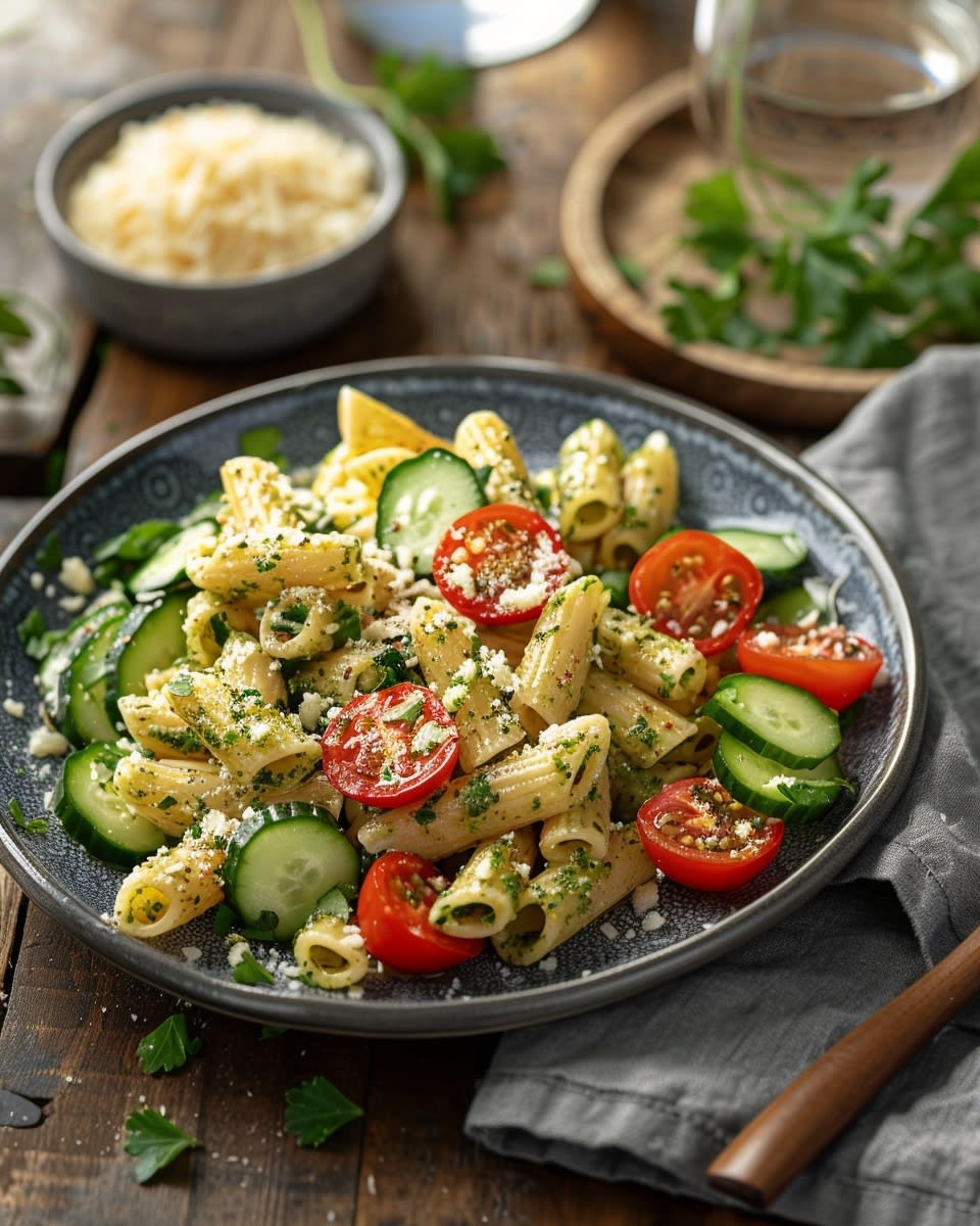 Ensalada de pasta con pesto