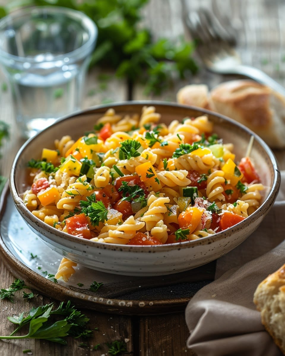 Ensalada de pasta con verduras
