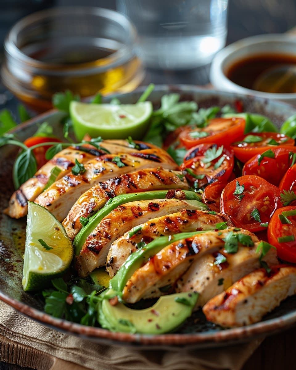 Ensalada de pollo con aguacate