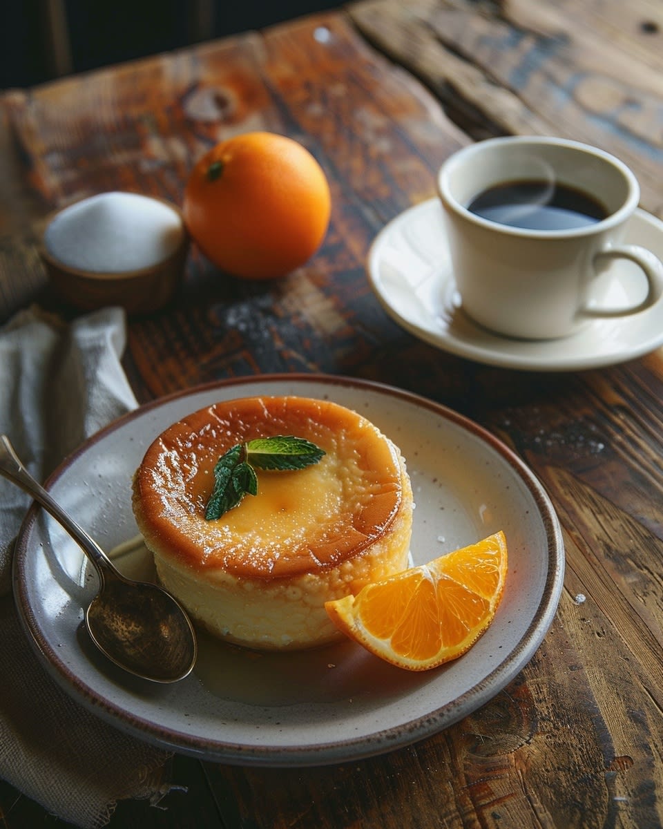 Flan de chocolate blanco