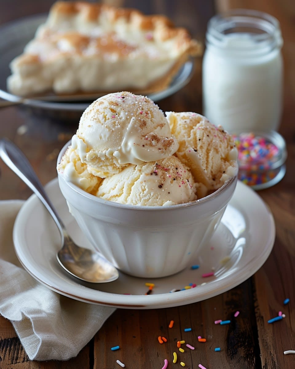 Helado casero de vainilla