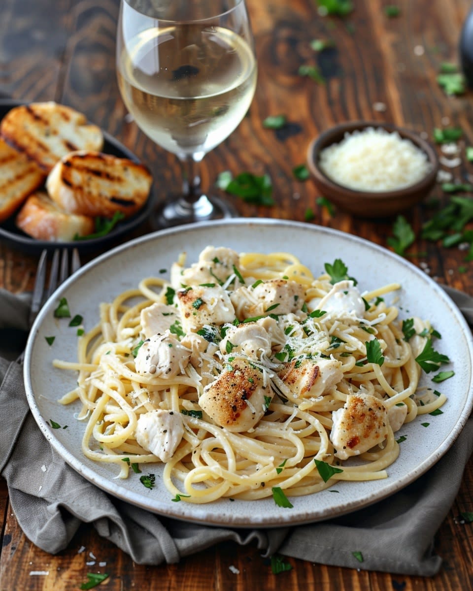 Pasta Cremosa con Pollo: Receta Familiar Rápida y Deliciosa