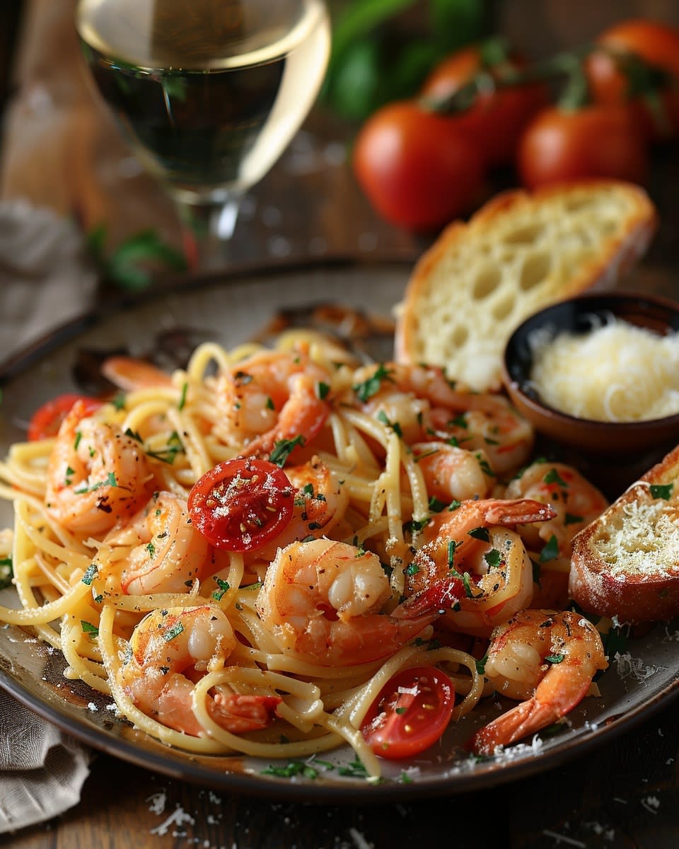 Pasta con Gambas y Tomate: Receta Fresca y Sabor Mediterráneo