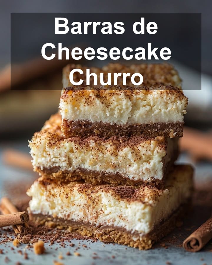 Barras de Cheesecake Churro: Receta Dulce y Fácil