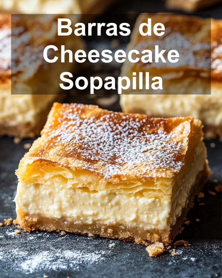 Barras de Cheesecake Sopapilla: Receta Dulce y Crujiente