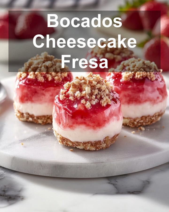 Bocados Cheesecake Fresa: Receta Fácil y Deliciosa