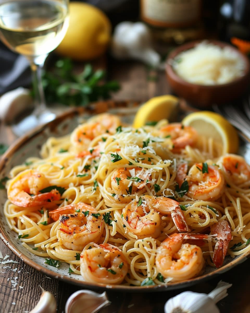 Espaguetis con Gambas y Ajo: Receta Sencilla y deliciosamente Mediterránea