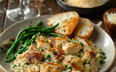 Risotto con Pollo y Champiñones: Receta Cremosa y Sabor Inigualable